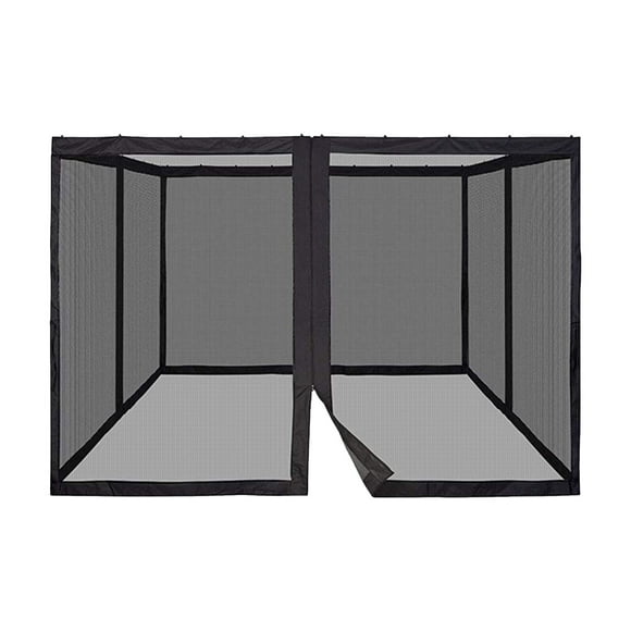 Universal Replacement Mosquito Netting - Wonwon Outdoor Gazebo Canopy 4-Panel Screen Walls with Zipper for 10' x 12' Gazebo (Mosquito Net Only) (Black)