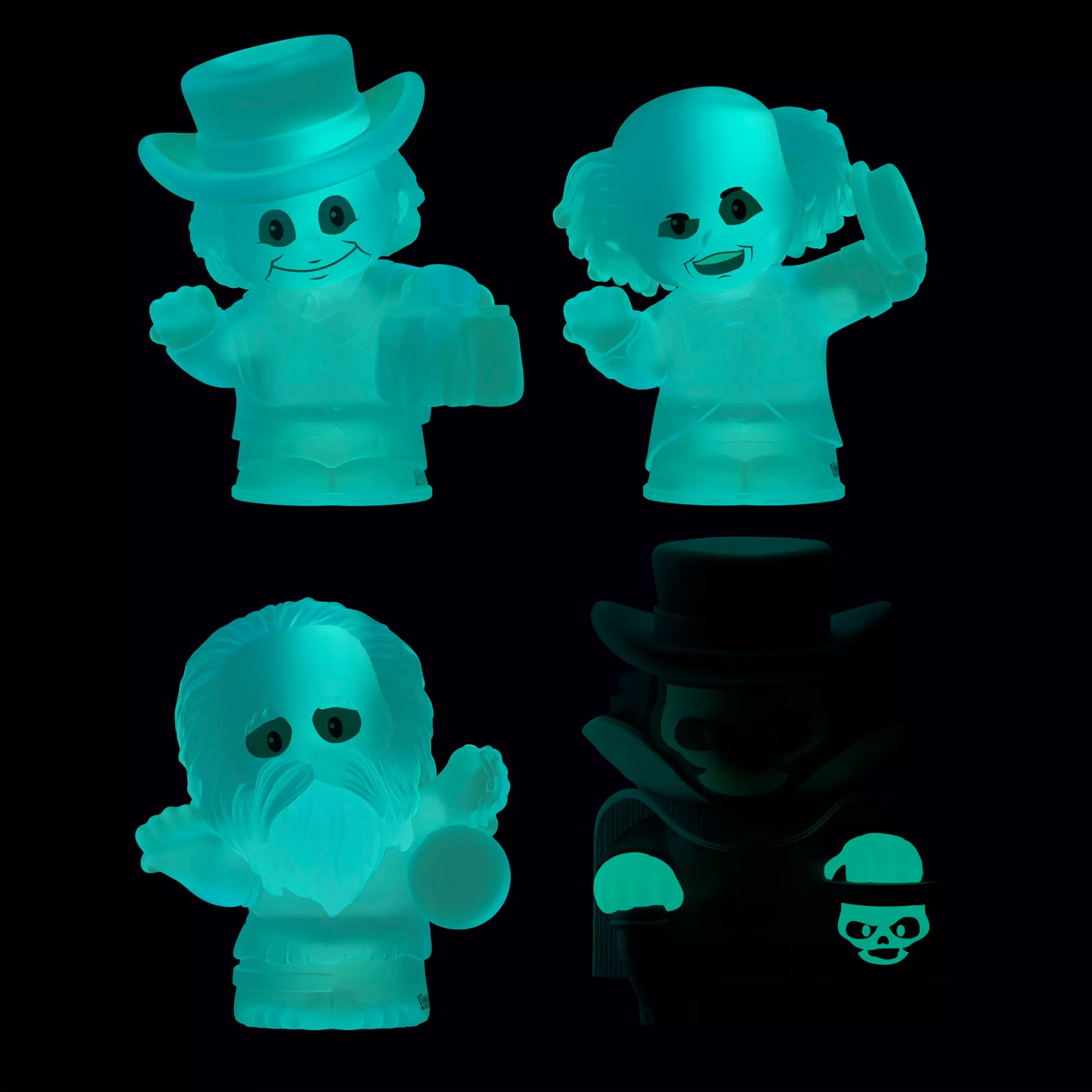 Disney Little People 3 Hitchhiking Ghosts & Hatbox Ghost Collector Set (Glow in the Dark)