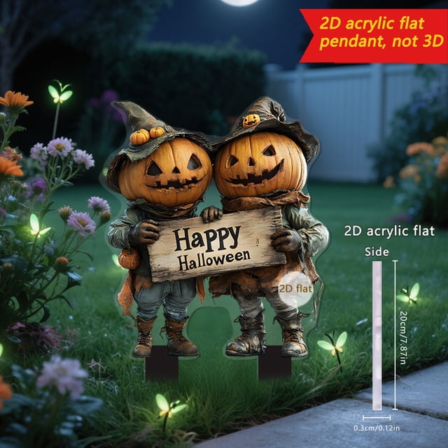 Uuiauoio Halloween Skeleton Ground Stake 2D Acrylic Outdoor Decoration for Garden Party Festival Spooky Yard Decor
