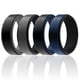 thumbnail image 1 of Juego de anillos escalonados de boda de silicona de 2 capas - Negro-azul de ROQ para hombre - Anillo de 4 x 10 mm, 1 of 1