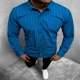 thumbnail image 1 of Camisa de manga larga con solapa a rayas a cuadros para hombre , traje rojo con botones, informal, suave y cómoda, otoño e invierno, nuevo estilo, oferta especial, 1 of 6