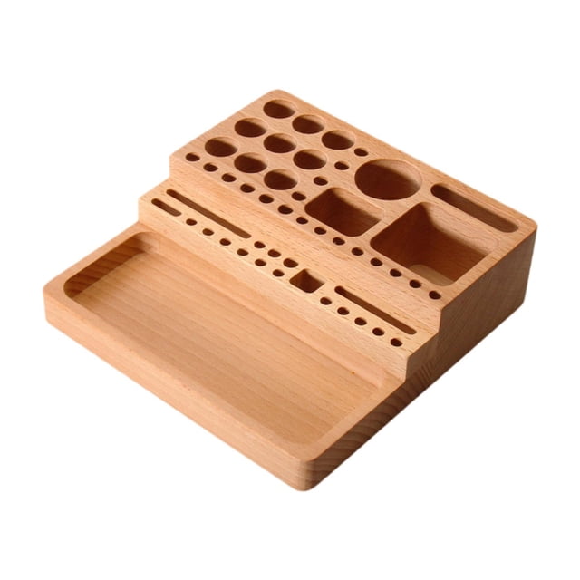 Organizador de escritorio, caja de herramientas para manualidades, expositor, con ranuras, caja de almacenamiento creativa profesional de madera para