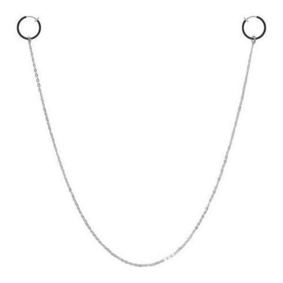 Nipple Chain With Black Non-Piercing Spring Hoop