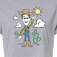 thumbnail image 3 of Toy Story - Woody Pastel - Juniors Cropped Cotton Blend T-Shirt, 3 of 5