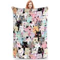 thumbnail image 2 of Cats Flannel Throw Blanket, Lightweight Super Soft Cozy Funny Blanket for Bed Couch Sofa 50 x 60 Inches, 2 of 6