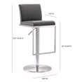 thumbnail image 4 of Amalfi Grey Stainless Steel Adjustable Barstool, 4 of 5