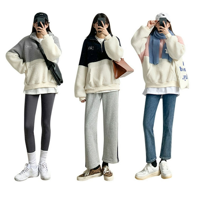 Fall Top Hooded Zippe Sweatshirt Women S Winter Fuzzy Sweatshirt