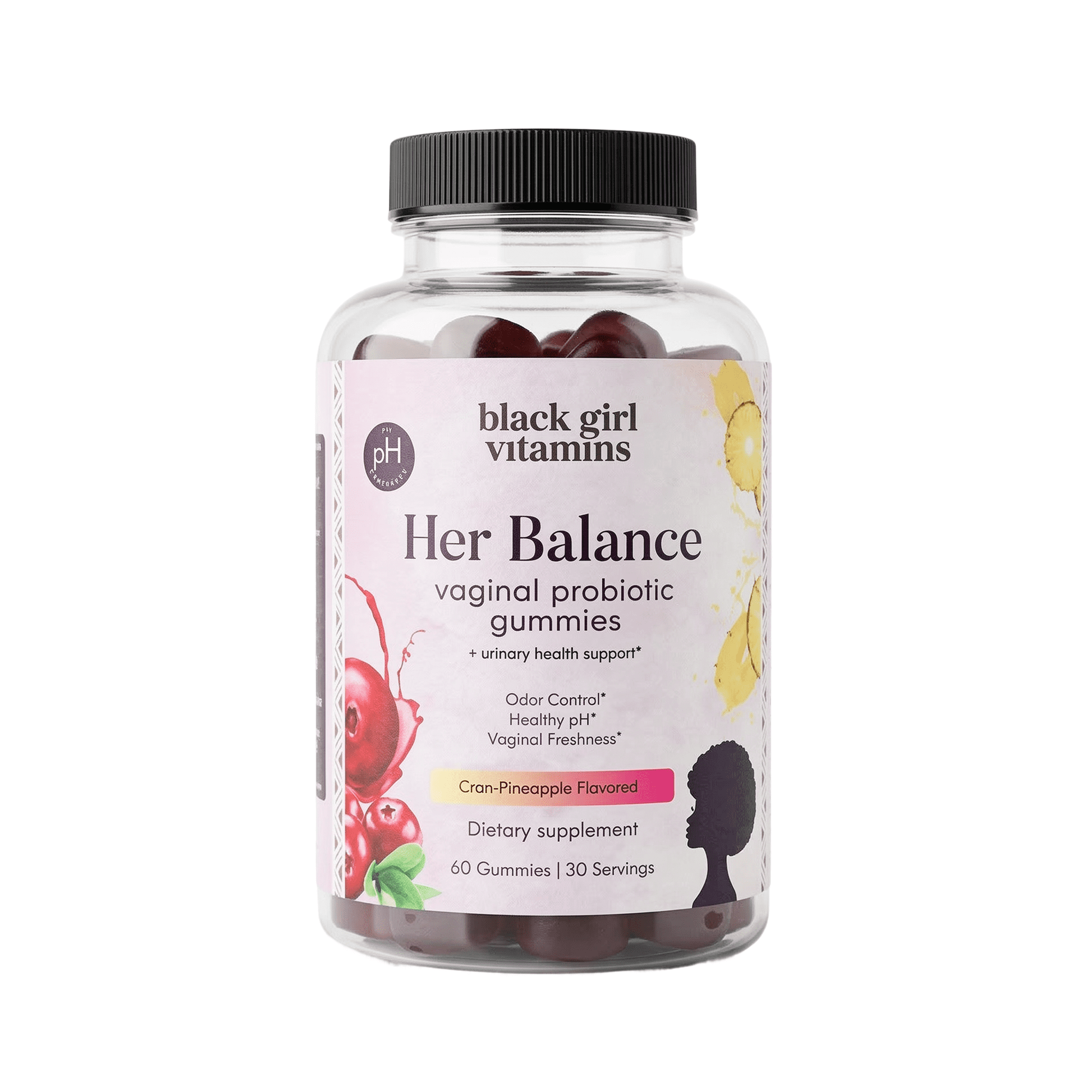 Black Girl Vitamins Her Balance Vaginal Probiotic Gummies – pH Balance & Odor Support, Feminine Health + Urinary Tract Support, 2B CFU Lactobacillus, Vegan, Gluten-Free, Halal (30-Day Supply)