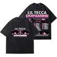 thumbnail image 2 of Lil Tecca The Dopamine Experience Tour Merch Wash T-Shirts Women Men Cotton Short Sleeve Tee, 2 of 6