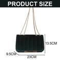 thumbnail image 2 of New tide Joker gold velvet chain small square bag rhombic embroidery line shoulder slung handbag - green, 2 of 5