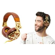 Billionaire DJ-Style Stereo Headphones Gold/Brown Holiday Special