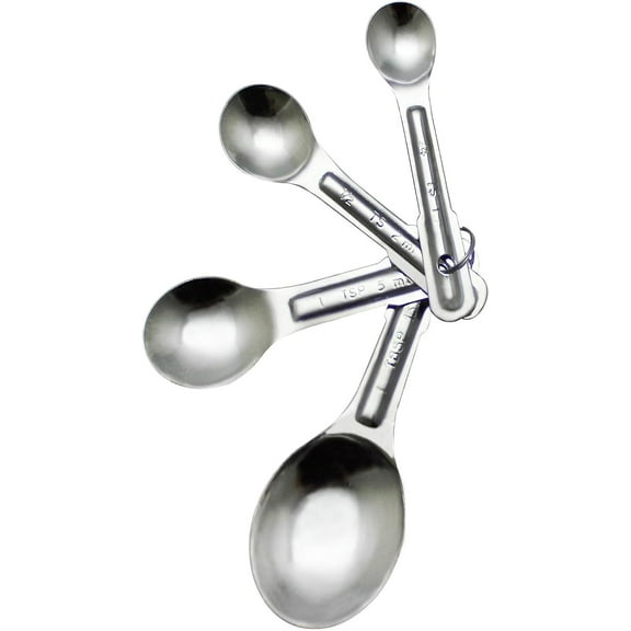 TrueCraftware- Stainless Steel Measuring Spoon Set Includes 1/4 1/2 1 tsp 1 tbsp- Measure Spoon for Baking & Cooking Dry and Liquid Ingredients Spoon Set Kitchen Gadgets