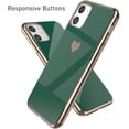 thumbnail image 2 of Case for iPhone 11 6.1 Inch, Soft Silicone TPU Slim Case Electroplated Heart Phone Case Simple Luxury Shockproof Protective Case -Dark Green Heart, 2 of 14