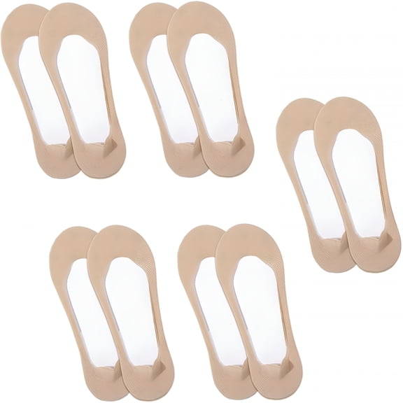 TELOLY 4 Pairs No Show Socks for Women Flats, Non Slip Ultra Low Cut Footie Liners, Invisible Nylon Boat Shoe Socks Size 9-11, Nude