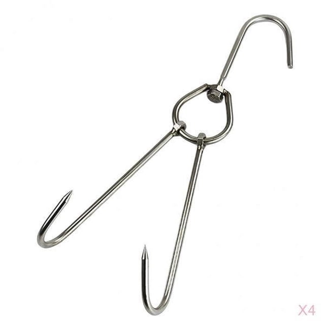 4x Anillos de Gancho de material acero Inoxidable Carnicero Chef Gancho Utensilio Herramienta 0,35 Cm