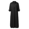 thumbnail image 4 of Fashion Women Spring Solid Color Dress Turn-Down Collar Long Sleeve, 4 of 8