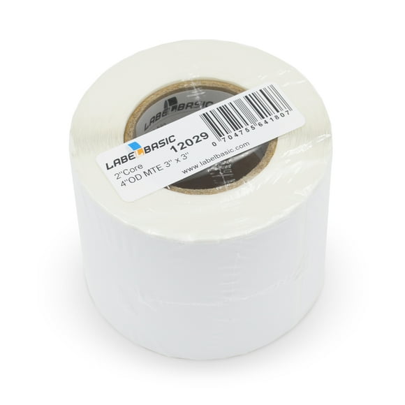 3" x 3" Matte Label Rolls 400 Labels Per Roll, 2 Inch Core, 4 Inch OD
