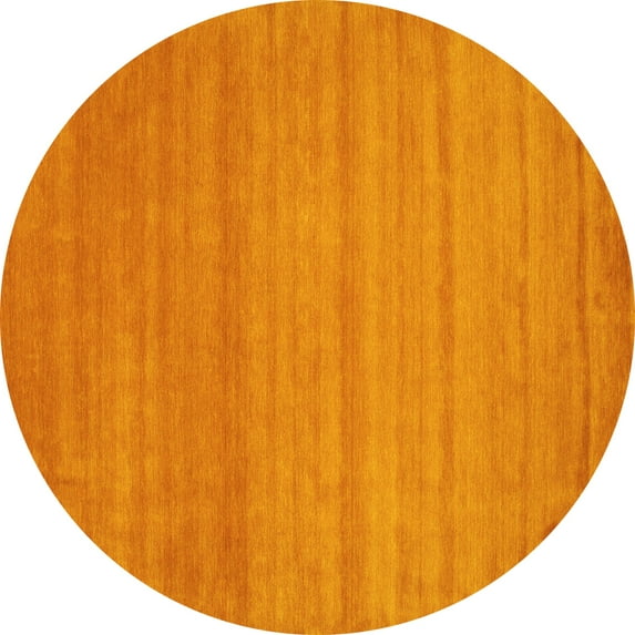 Ahgly Company Indoor Round Abstract Yellow Contemporary Area Rugs, 7' Round