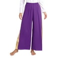 thumbnail image 5 of iiniim Women's Liturgical Praise Dance Outfit Color Block Lyrical Dance Maxi Dress with Wide Leg Pants Purple M, 5 of 7