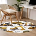 thumbnail image 4 of Round Area Rugs Collection 3.3 Ft, Construction Truck Non-Slip Residential Carpet, Cartoon Grips and Bulldozers Stirrup Car Indoor Crawling Mats Doormat Runner Rugs Play Mat for Bedroom, 4 of 8
