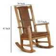 thumbnail image 2 of Marv Rocking Chair with Faux Leather Seat and Back- Rustic Oak Brown, 2 of 6