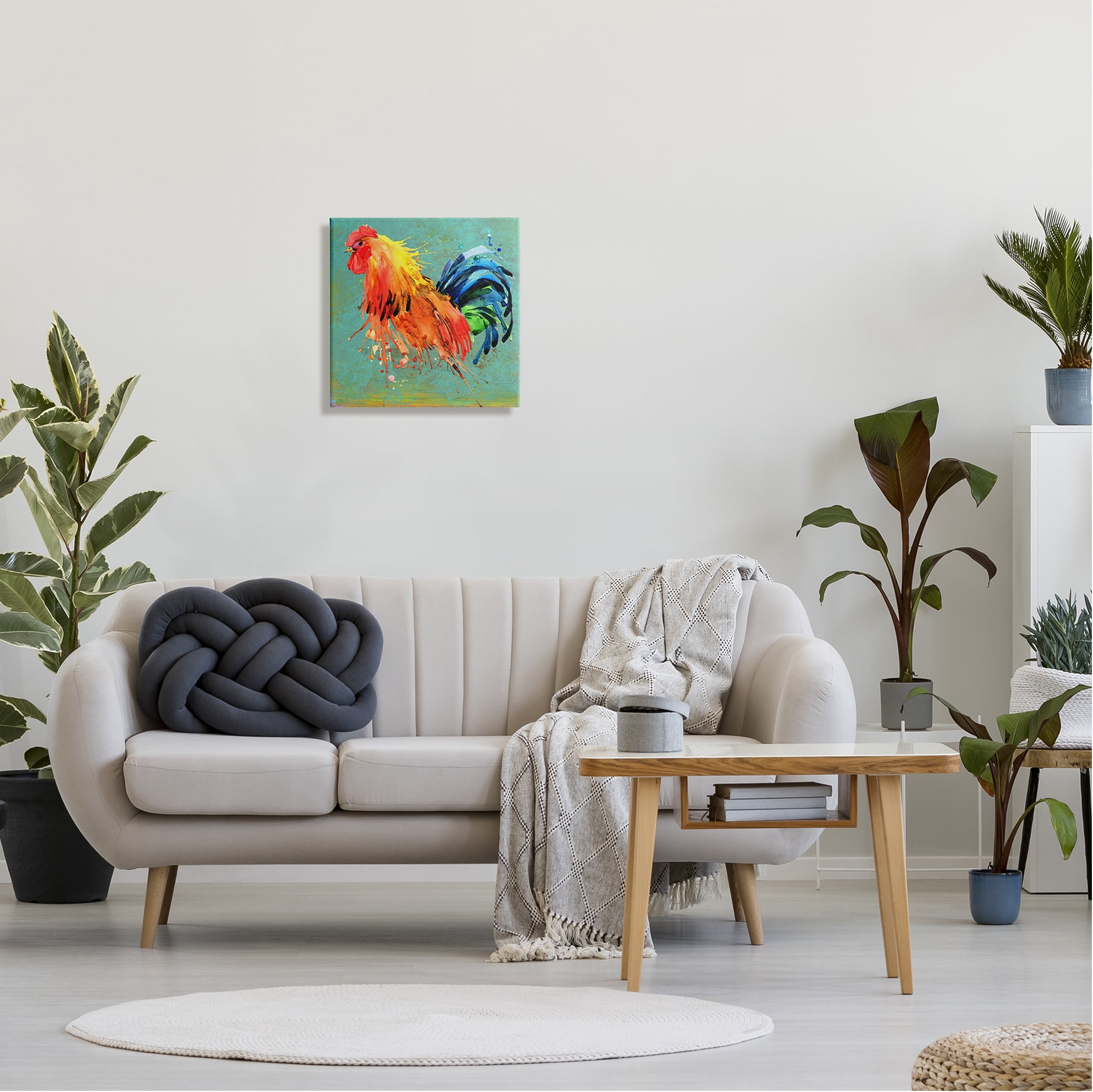 Stupell Urban Abstract Rooster Splash Animals & Insects Painting Gallery Wrapped Canvas Print Wall Art