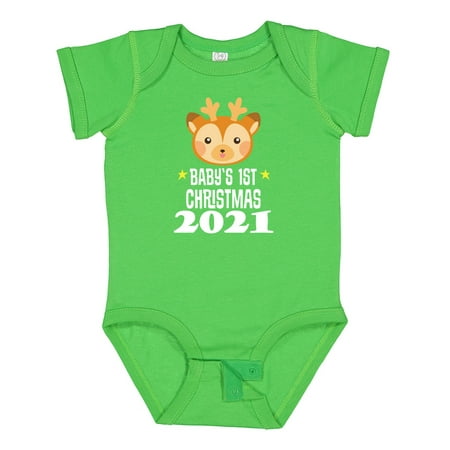 

Inktastic Babys 1st Christmas Outfit 2021 Reindeer Gift Baby Boy or Baby Girl Bodysuit