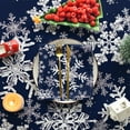 thumbnail image 6 of Christmas Tablecloth 60×60 Inch Square, Blue Snow Washable Table Cover for Party Picnic Dinner Decor, 6 of 6