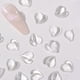 thumbnail image 1 of Paquete de 3 dijes de decoración de uñas con forma de corazón transparente, diamantes de imitación de corazones de amor 3D, joyería de cristal de resina plana, diamantes para suministros de uñas, 1 of 7