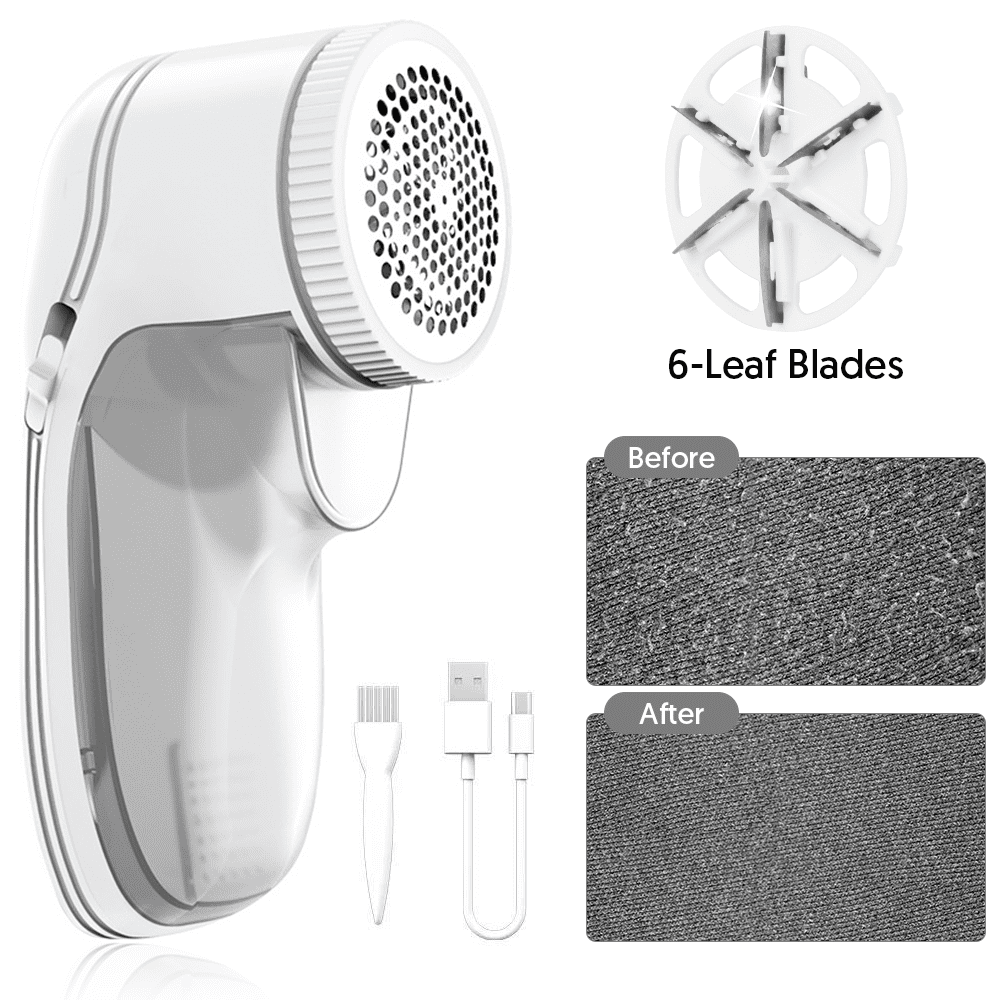 DIKTOOK Electric Lint Remover Tool Rechargeable Fabric Shaver for Clothes - Sweater Shaver Pill Remover with 6-Leaf Blades