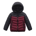thumbnail image 1 of Girls Down Coat Winter Jacket With Contrast Sleeves Warm Quilted Outerwear Kids Windproof Cold Weather, 1 of 3