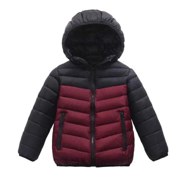 Girls Down Coat Winter Jacket With Contrast Sleeves Warm Quilted Outerwear Kids Windproof Cold Weather