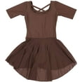 thumbnail image 2 of Leveret Girls Short Sleeve Skirt Leotard Brown Toddler (2-4), 2 of 3