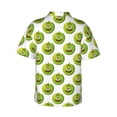 thumbnail image 3 of Uemuo Happy Fruit Printed Regular Fit Short Sleeve Casual Hawaiian Shirt for Men,Aloha shirt,Tropical shirt,Floral print shirt,Vacation Beach shirt-Small, 3 of 9