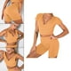 thumbnail image 3 of Conjuntos de entrenamiento sin costuras para mujer, leggings de yoga, ropa deportiva, traje de tirantes corto para gimnasio M Café Ligero M, 3 of 8