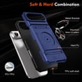 thumbnail image 5 of Armor Case for iPhone Air Heavy Duty Kickstand Case with Rotate Ring Stand & Card Holder Slot,Support Magnetic Car Mount Shockproof Rugged Back Case For iPhone Air,Blue, 5 of 7