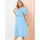 thumbnail image 4 of Women's Plus Size Nightgown Cat Print with Pocket Sleep Dress Sleepwear Light Blue 2X, 4 of 6