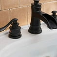 thumbnail image 6 of BWE 8 Inch Widespread Bathroom Faucet Matte Black with Pop Up Drain and Supply Hose Lead-Free Two-Handle 3 Holes Waterfall Bathroom Sink Faucet Lavatory Mixer Tap, 6 of 10