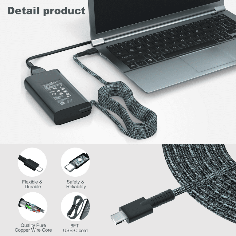45W USB-C Charger For HP Chromebook, Spectre, Pavilion, EliteBook, Envy X2, 815049-001 Laptop