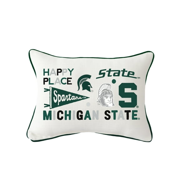 Little Birdie  Michigan State Spartans Rectangular Piped Pillow