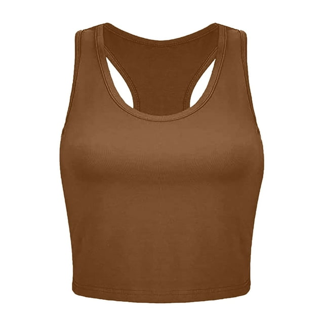GDREDA Débardeurs Athlétiques pour Femmes, Imprimé Lever de Soleil, Sans Manches, Randonnée, Café, S