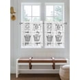 thumbnail image 7 of Half Window Curtain 36 Inches Long, Black White Window Treatment Curtain Drapes, Cartoon Farmhouse Retro Small Tier Curtains for Bathroom Over Sink, 27.5"x36", 2 Panels, 7 of 7