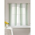 thumbnail image 3 of Sage Green Ombre Tier Curtains 45 Inch Length,Sheer Curtains for Bedroom Living Room Window Sage Green White Gradient Modern Rod Pocket Drapes Kitchen Curtains Small Half Window 27.5"x45" 2 Panels, 3 of 7