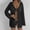 Black, variant on Women's Swimwear Cover Up New Long Sleeve V-neck Solid Color Lace-up Beach Smock
