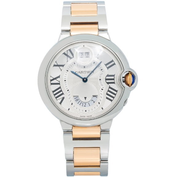 Pre-Owned Cartier Ballon Bleu 3194 38MM Silver Dial With Two Tone Oyster Bracelet