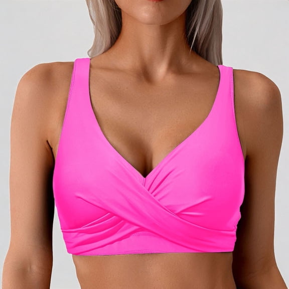 Daznico Women Tankini Bathing Suit Top Ruched Swimsuit Top Swim Tank Top No Bottom,S