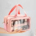 thumbnail image 5 of Bolsa de cosméticos de doble capa Bolsa de cosméticos esmerilada con separación seca y húmeda de PU, hecha de PU y malla, 5 of 5