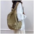 thumbnail image 3 of KKLDOGS Washed Canvas Casual Backpack, Soft Lightweight Daily Daypack, Large Capacity Travel Rucksack With Front Pocket, Simple Multipurpose Shoulder Bag, 3 of 4