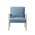 thumbnail image 3 of Posh Living Alton Traditional Fabric & Solid Wood Armchair in Light Blue/Cream, 3 of 9