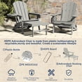 thumbnail image 5 of 2PCS Folding Adirondack Chair with Ottoman, Adjustable Backrest Plastic HDPE Adirondack Chairs w/4 in 1 Cup Holder Tray, White Grey, 5 of 9